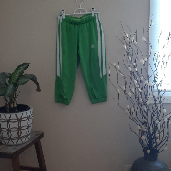 Vintage Adidas Lime Green Classic Capri Athleisure Streetwear Blokecore Joggers - Picture 1 of 5